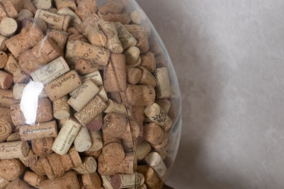 close up of the corks inside of bottle